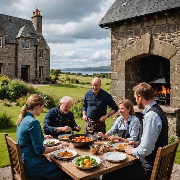 Quels sont les avantages de louer une maison de vacances en Écosse avec des ateliers de cuisine et des visites de châteaux?